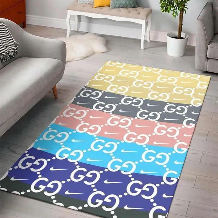 Gucci colorful Rectangle Rug Fashion Brand Area Carpet Home Decor Door Mat Luxury