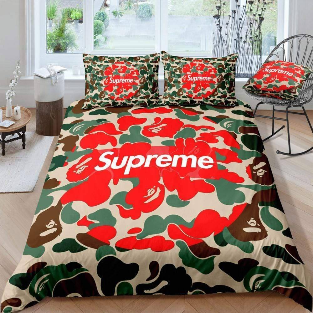 Supreme Patchy Logo Brand Bedding Set Luxury Bedroom Bedspread Home Decor