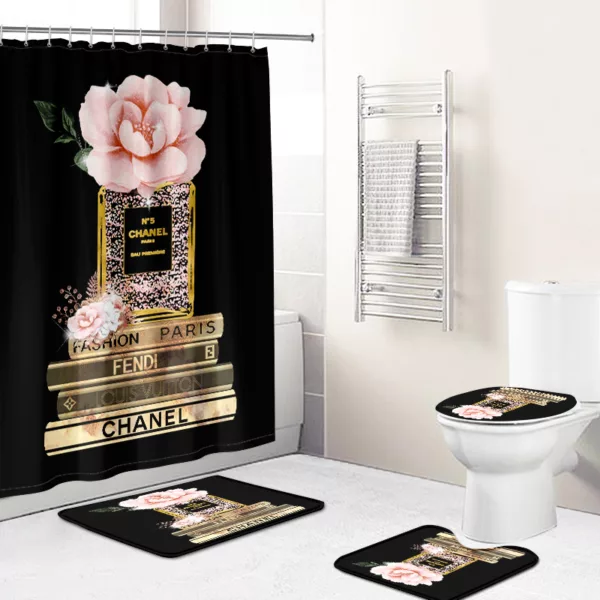 Chanel Fendi Louis Vuitton Paris Bathroom Set Home Decor Luxury Fashion Brand Bath Mat Hypebeast