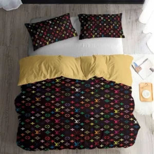 Louis Vuitton Logo Brand Bedding Set Luxury Bedroom Home Decor Bedspread