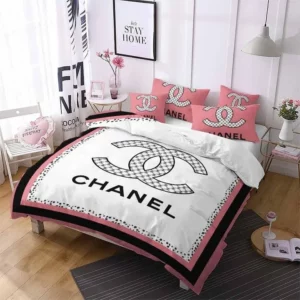 Chanel Logo Brand Bedding Set Bedspread Luxury Bedroom Home Decor