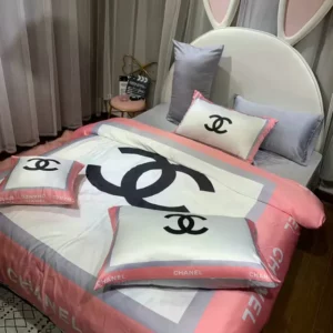 Chanel Logo Brand Bedding Set Luxury Bedroom Bedspread Home Decor