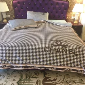 Chanel Logo Brand Bedding Set Home Decor Luxury Bedroom Bedspread