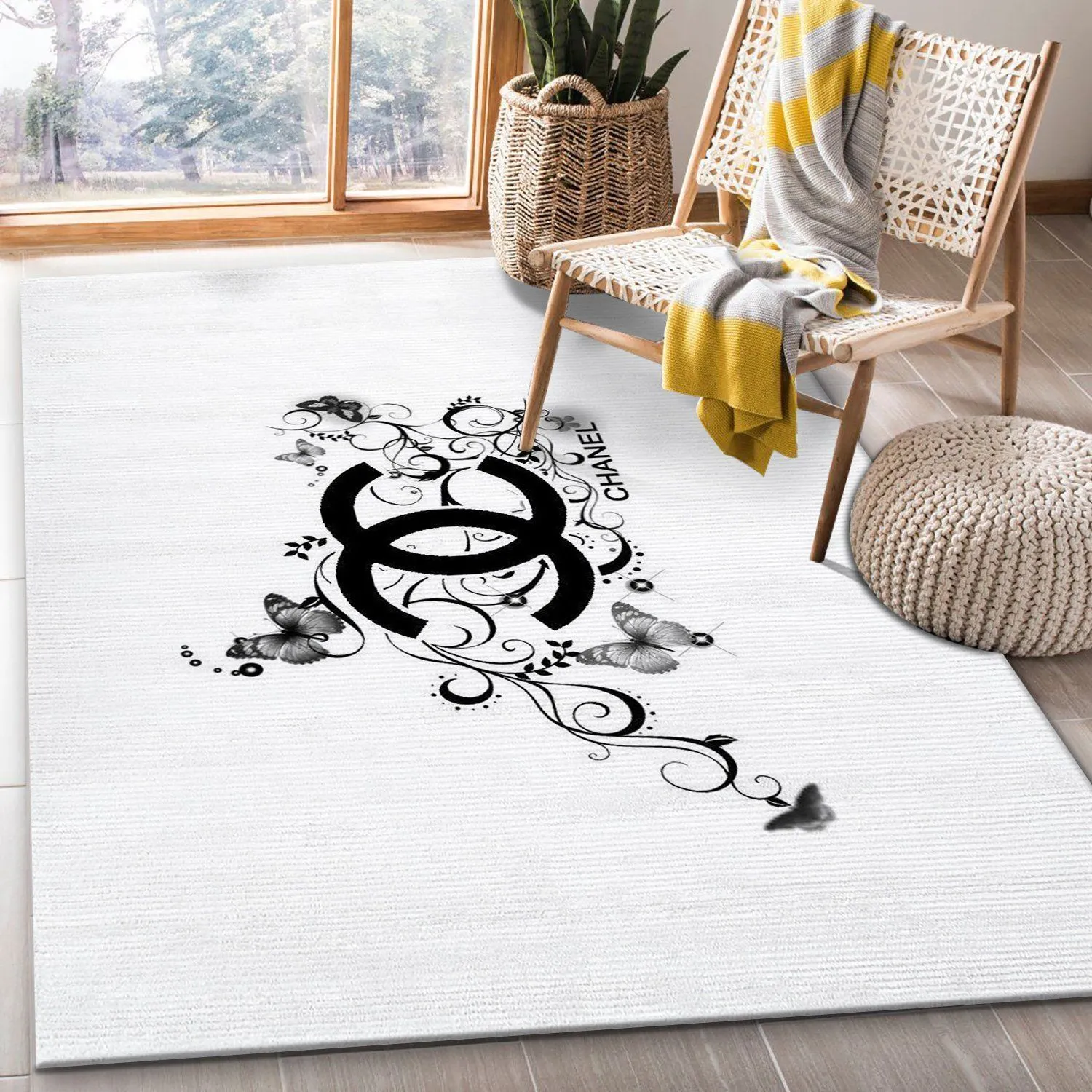 Chanel Rectangle Rug Area Carpet Home Decor Fashion Brand Luxury Door Mat