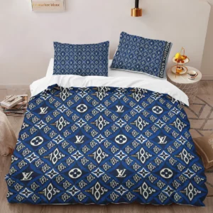 Louis Vuitton Logo Brand Bedding Set Home Decor Bedroom Bedspread Luxury