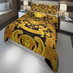 Versace England Barocco Golden Logo Brand Bedding Set Home Decor Bedspread Bedroom Luxury