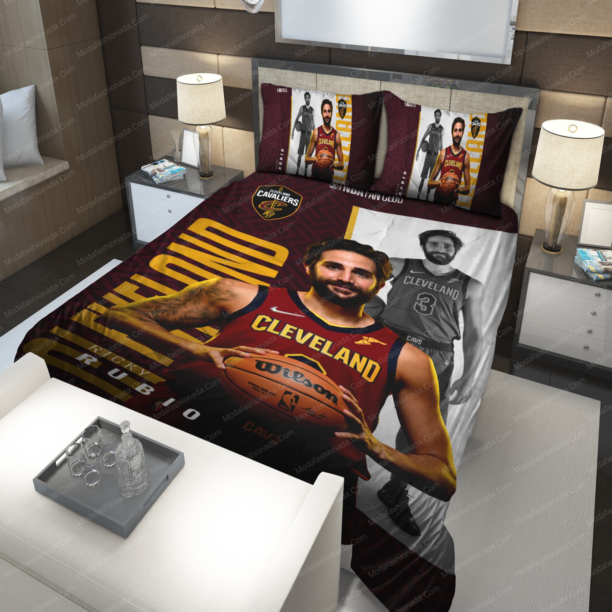 Ricky Rubio Cleveland Cavaliers Nba 219 Logo Type 1019 Bedding Sets Sporty Bedroom Home Decor