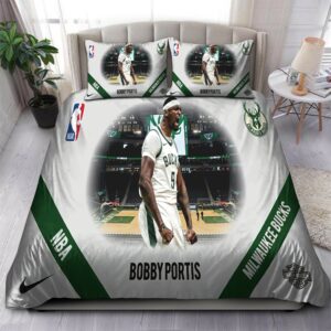 Bobby Portis Milwaukee Bucks Nba 22 Logo Type 1215 Bedding Sets Sporty Bedroom Home Decor