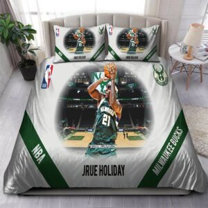 Jrue Holiday Milwaukee Bucks Nba 21 Logo Type 1221 Bedding Sets Sporty Bedroom Home Decor