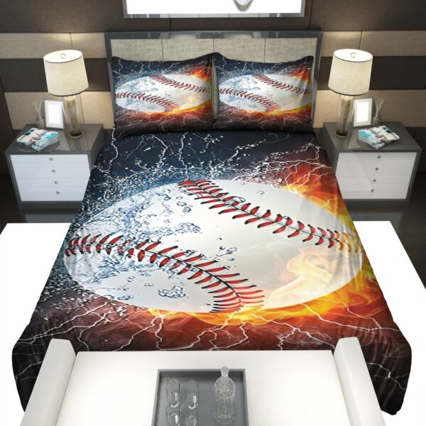 Baseball Ball Flames Logo Type 1288 Bedding Sets Sporty Bedroom Home Decor