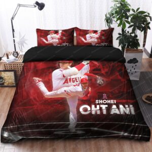 Shohei Ohtani Los Angeles Angels Mlb 37 Logo Type 1435 Bedding Sets Sporty Bedroom Home Decor