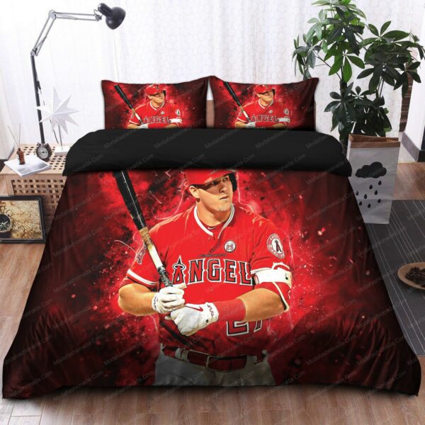 Mike Trout Los Angeles Angels Mlb 11 Logo Type 1449 Bedding Sets Sporty Bedroom Home Decor