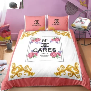 Chanel Flowers Logo Brand Bedding Set Luxury Bedroom Home Decor Bedspread