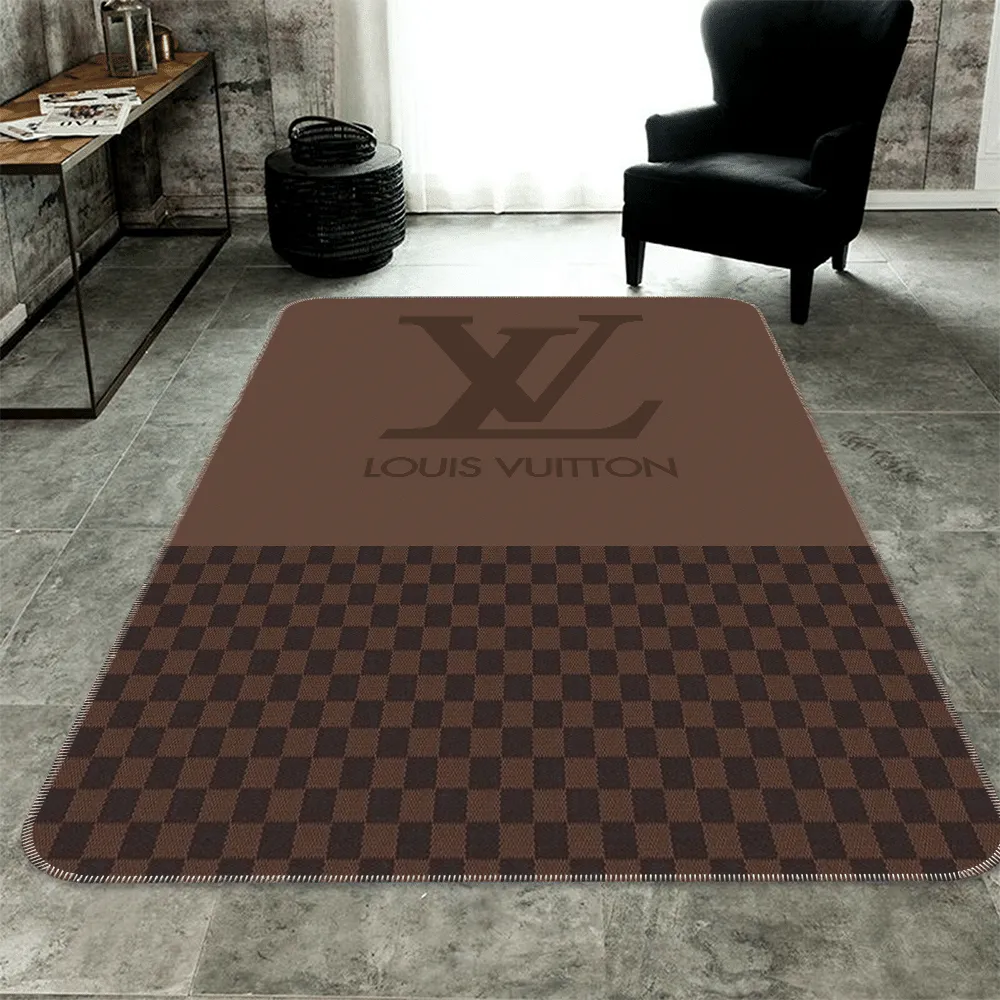 Louis Vuitton Brown Luxury Fashion Brand Rug Door Mat Home Decor Area Carpet