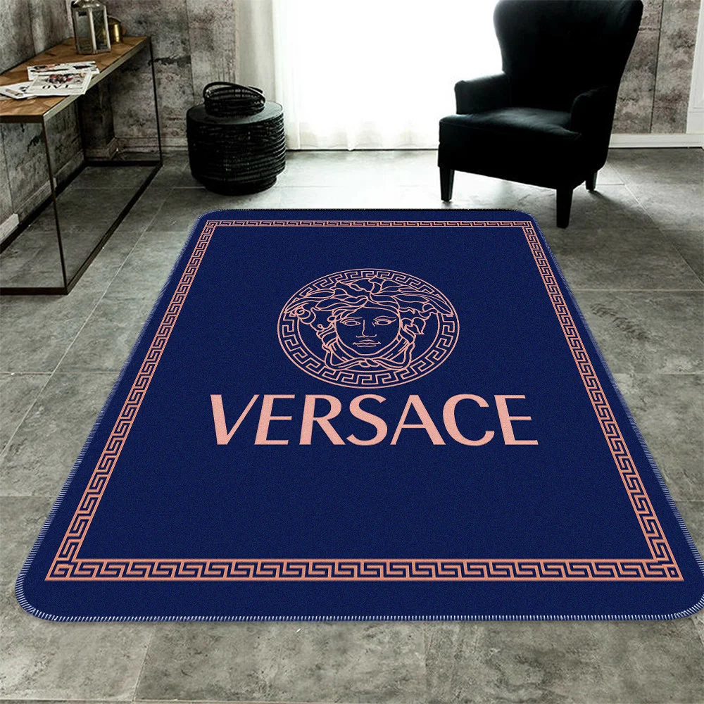 Versace Blue Luxury Fashion Brand Rug Home Decor Area Carpet Door Mat