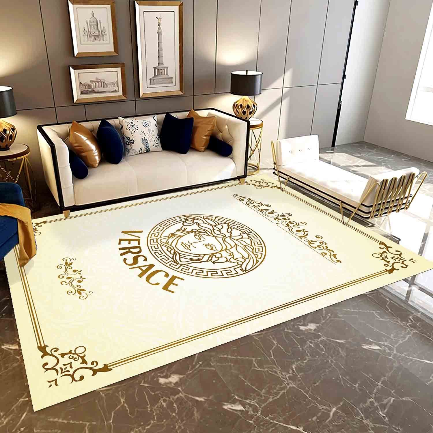 Versace Areagold Luxury Fashion Brand Rug Area Carpet Home Decor Door Mat