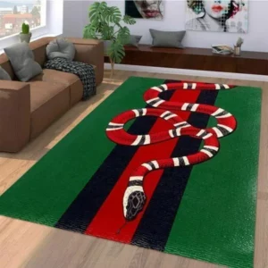 Gucci Red Snake Luxury Fashion Brand Rug Area Carpet Door Mat Home Decor