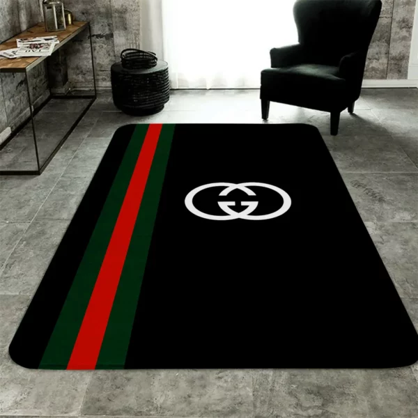 Gucci Black Luxury Fashion Brand Rug Door Mat Area Carpet Home Decor