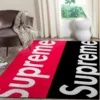 Supreme Red Black Luxury Fashion Brand Rug Area Carpet Door Mat Home Decor