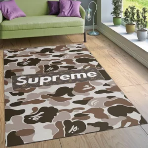 Louis Vuitton Supreme Bape Luxury Fashion Brand Rug Area Carpet Door Mat Home Decor