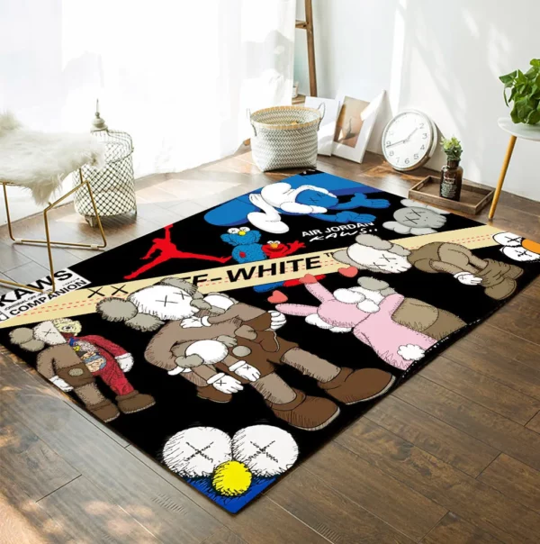 Kaws Air Jordan Mat Luxury Fashion Brand Rug Home Decor Door Mat Area Carpet