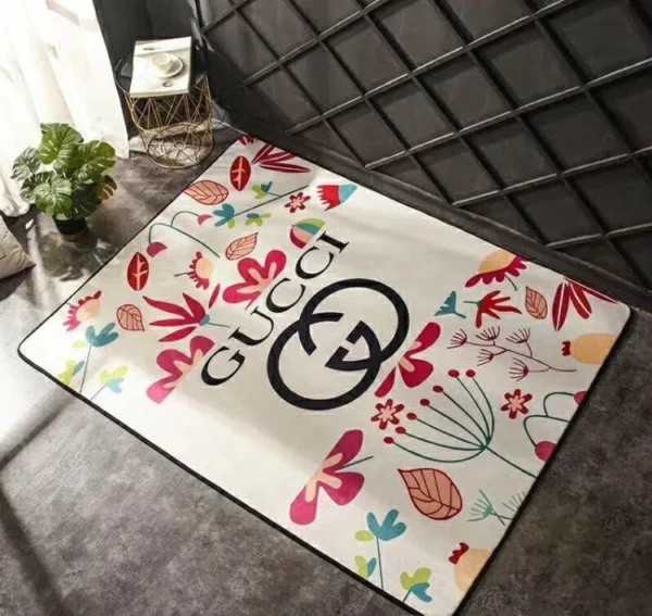 Gucci Flower Luxury Fashion Brand Rug Home Decor Door Mat Area Carpet