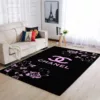 Chanel Flowers Black Luxury Fashion Brand Rug Home Decor Area Carpet Door Mat