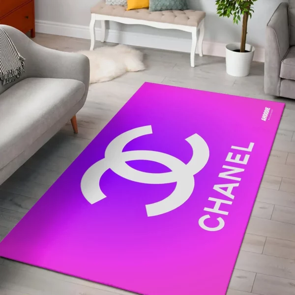 Chanel Pinky Gradient Luxury Fashion Brand Rug Home Decor Door Mat Area Carpet