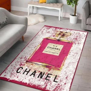 Chanel Red Perfume Luxury Fashion Brand Rug Area Carpet Home Decor Door Mat