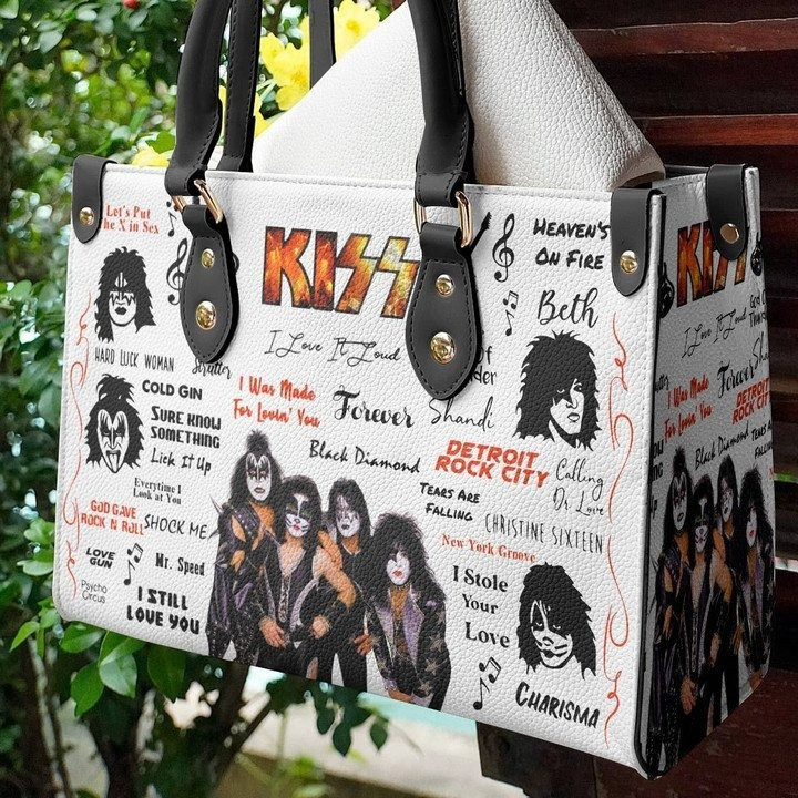 Kiss band Women Leather Hand Bag