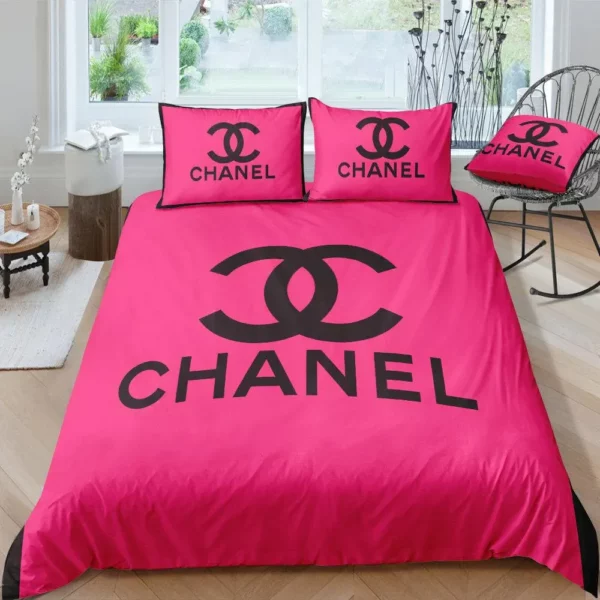 Chanel Logo Brand Bedding Set Home Decor Luxury Bedroom Bedspread