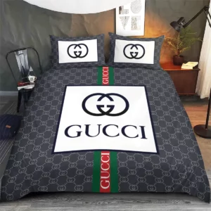 Gucci Logo Brand Bedding Set Home Decor Bedspread Luxury Bedroom