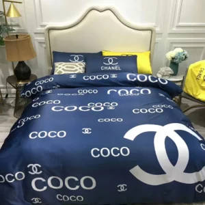 Chanel Coco Logo Brand Bedding Set Bedroom Bedspread Home Decor Luxury