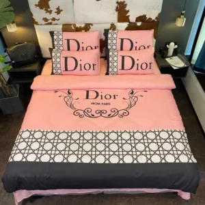 Dior Paris Logo Brand Bedding Set Luxury Home Decor Bedspread Bedroom