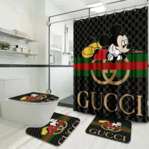 Gucci Mickey Bathroom Set Home Decor Luxury Fashion Brand Bath Mat Hypebeast