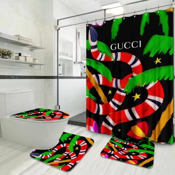 Gucci Big Snake Bathroom Set Bath Mat Luxury Fashion Brand Hypebeast Home Decor