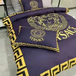 Versace Logo Brand Bedding Set Luxury Bedspread Bedroom Home Decor