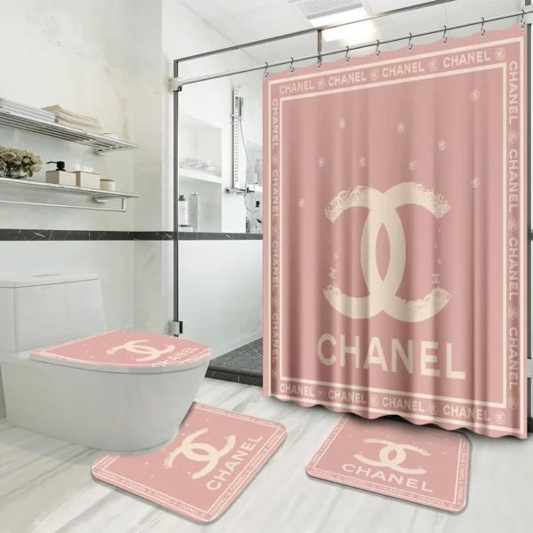 Chanel Pinky Bathroom Set Bath Mat Luxury Fashion Brand Hypebeast Home Decor