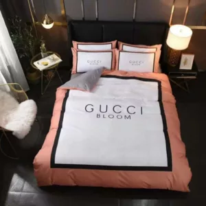 Gucci Bloom Logo Brand Bedding Set Bedroom Luxury Home Decor Bedspread