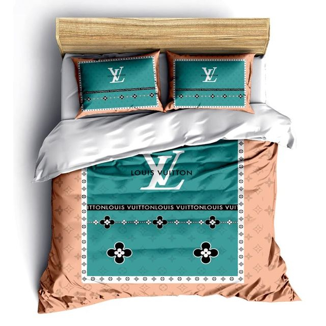 Louis Vuitton Logo Brand Bedding Set Home Decor Luxury Bedroom Bedspread