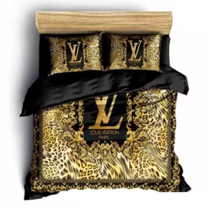 Louis Vuitton Logo Brand Bedding Set Home Decor Bedspread Bedroom Luxury