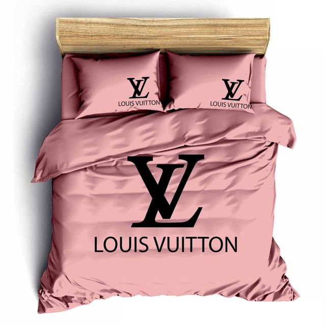 Louis Vuitton Pinky Logo Brand Bedding Set Luxury Bedroom Home Decor Bedspread