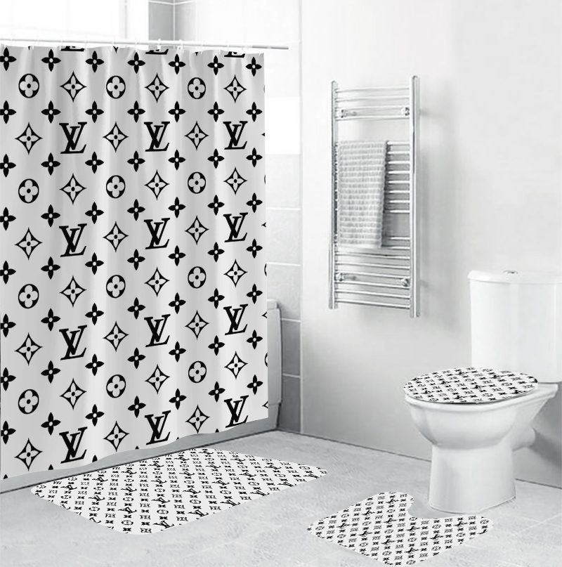 Louis Vuitton White Bathroom Set Bath Mat Hypebeast Luxury Fashion Brand Home Decor