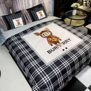 Burberry Logo Brand Bedding Set Bedspread Luxury Home Decor Bedroom