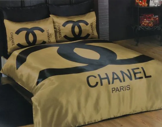 Chanel Logo Brand Bedding Set Home Decor Bedspread Bedroom Luxury