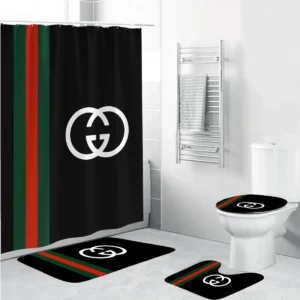 Gucci Black Bathroom Set Home Decor Bath Mat Luxury Fashion Brand Hypebeast