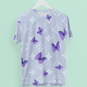 Louis Vuitton Butterfly Purple T Shirt Luxury Outfit Fashion