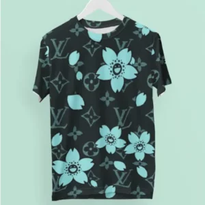 Louis Vuitton Flowers Turquoise T Shirt Fashion Luxury Outfit