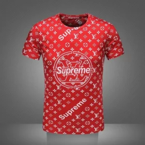 Louis Vuitton Supreme Red T Shirt Outfit Luxury Fashion