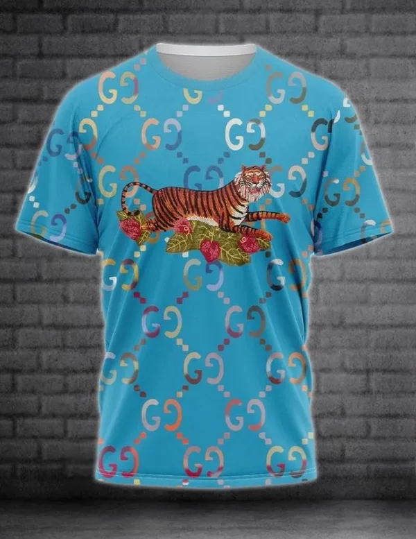 Gucci Tiger Blue T Shirt Outfit Luxury Fashion